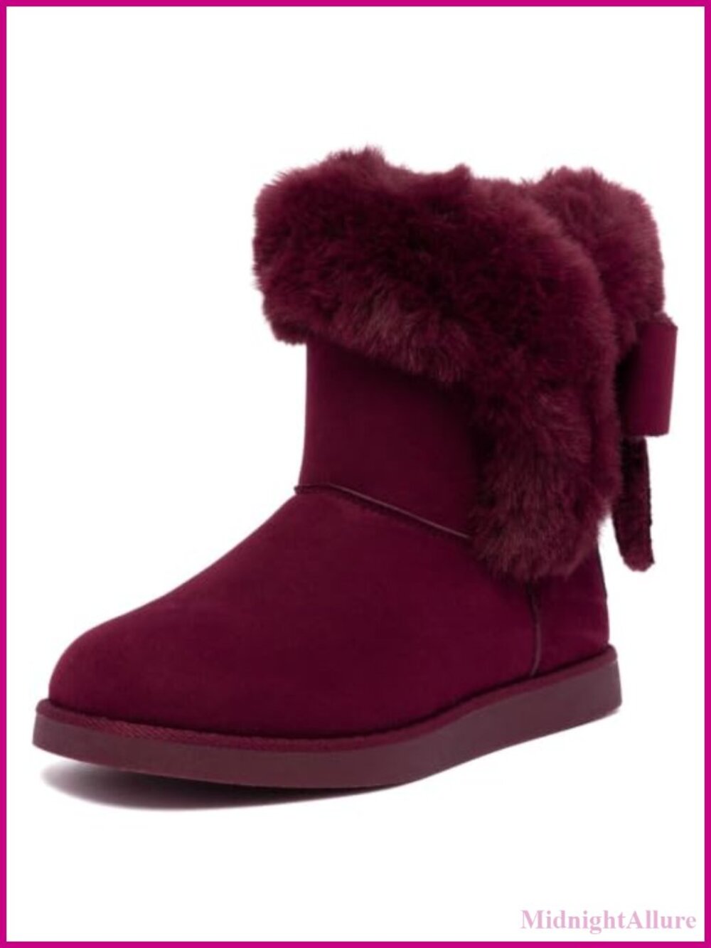 Faux Fur Lined Slip On Winter Snow Boots Insulated Comfortable